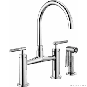 Brizo Litze Bridge Faucet – Chrome 62543LF-PC with Modern Arc Spout & Durable Knurled Handle