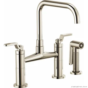 Brizo Litze Industrial-Style Faucet Polished Nickel 62554LF-PN Square Spout
