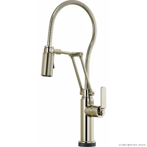 Brizo 64144LF-PN Polished Nickel SmartTouch Kitchen Faucet with Flexible Hose