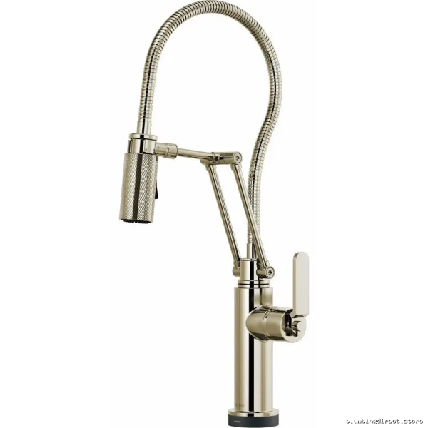 Brizo 64144LF-PN Polished Nickel SmartTouch Kitchen Faucet with Flexible Hose