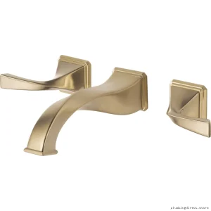 Brizo 65830LF-GL Virage Wall-Mount Two-Handle Bathroom Faucet in Luxe Gold Finish