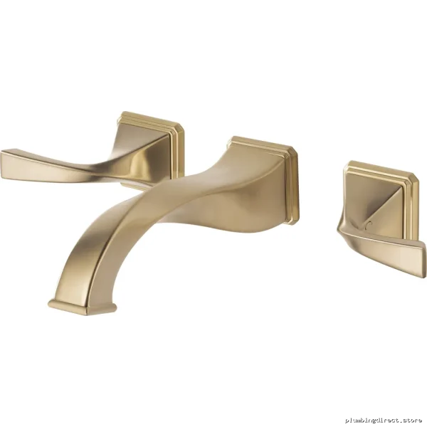 Brizo 65830LF-GL Virage Wall-Mount Two-Handle Bathroom Faucet in Luxe Gold Finish