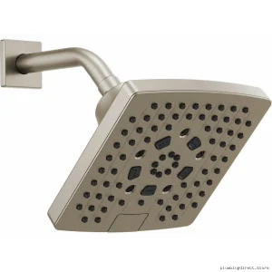 Brizo Brushed Nickel Square Shower Head 7 Inch 5-Spray 1.75 GPM