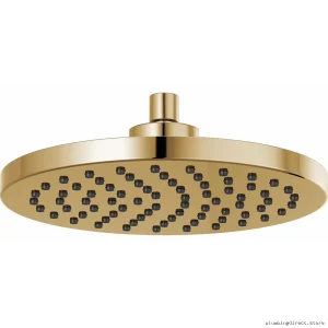 10 Jet Rain Shower Head 2.5 GPM Brilliance Polished Gold Brizo 81398-PG-2.5