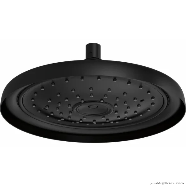 Matte Black Traditional Ceiling Mount Raincan Shower Head | Brizo 83310-BL