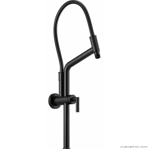 Adjustable Shower Arm with Slide Bar & Flange - Matte Black Finish (81892-BL) Brizo