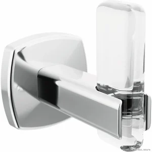 Modern Polished Chrome & Clear Bathroom Robe Hook – Brizo Allaria Model 693467-PCCL