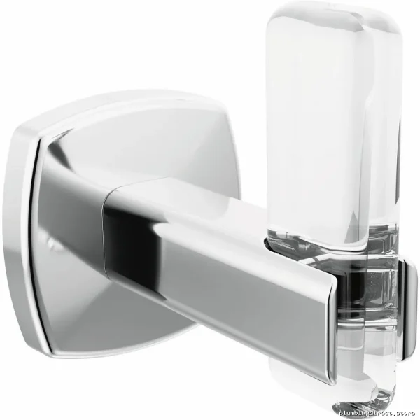 Modern Polished Chrome & Clear Bathroom Robe Hook – Brizo Allaria Model 693467-PCCL