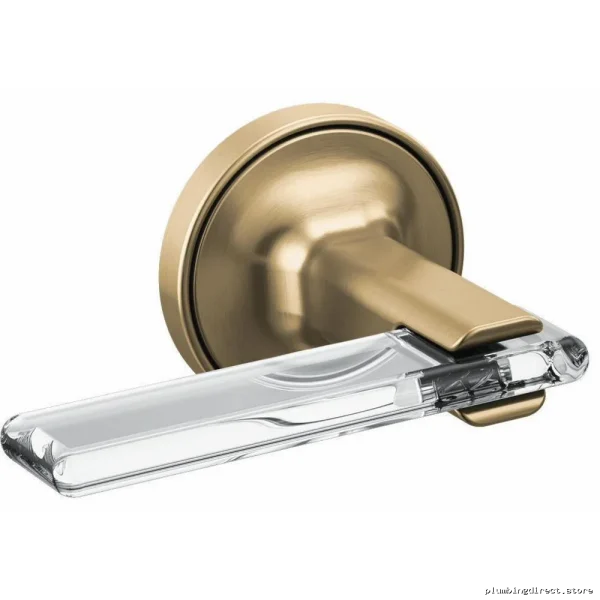 Brizo Allaria Luxe Gold Wall Mount Tub Filler with Clear Lever Handles