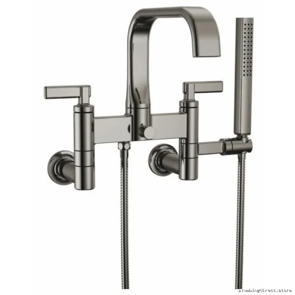 Brizo Allaria Two-Lever Handle Tub Fillers – Modern Chrome Design in Black OnyxFinish #T70368BNX Body Not Included