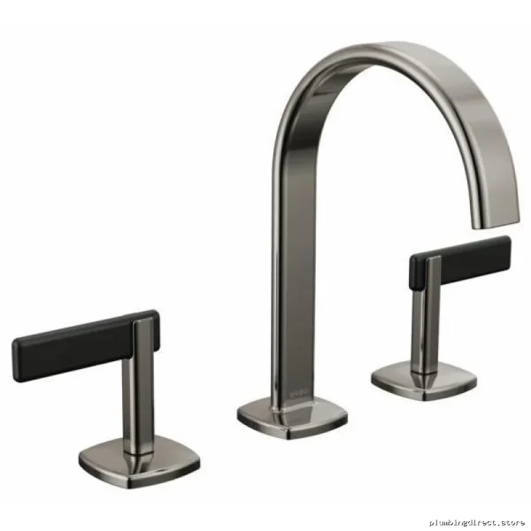 Brizo Allaria Widespread Bathroom Faucet, Low-Flow 1.2 GPM, Fewer Handles, Brilliance Black Onyx, ECO Model