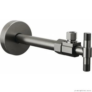 Brizo Angled Brass Stop Valve Cross Handle in Luxe Steel Finish BT-Style