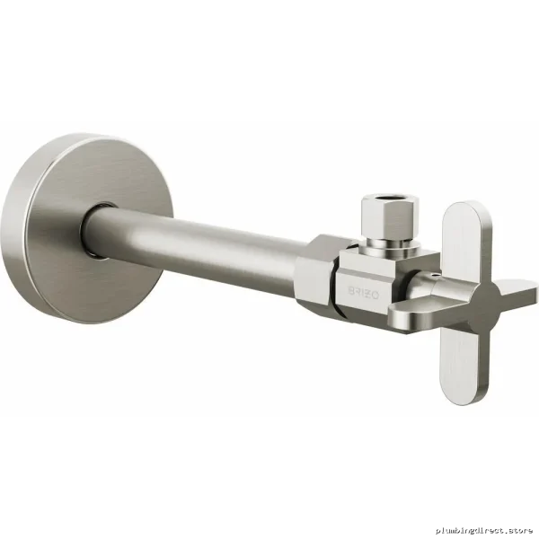 Brizo Angled Supply Stop Valve with Cross Handle - Brushed Nickel Finish