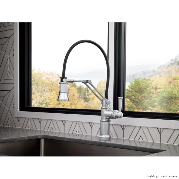 Brizo Artesso Chrome Kitchen Faucet - Articulating Pull-down Spray - Image 2