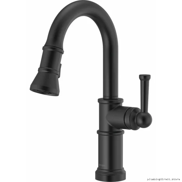 Brizo Artesso Kitchen Faucet - Pull-Down Spray Bar/Prep Faucet, Matte Black 63925LF-BL