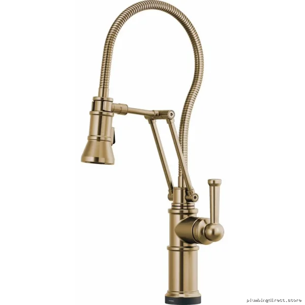 Artesso 64125LF-GL SmartTouch Articulating Kitchen Faucet in Luxe Gold - Pull Down Spray & Finished Hose by Brizo