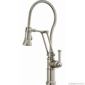 Artesso Flexible Swivel Kitchen Faucet with Braided Flex Hose & Pull-Down Spray Head - 63125LF-SS Brizo Stainless Steel