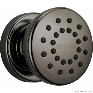 Brizo Black Onyx Touch-Clean Round Shower Trim with Body Spray