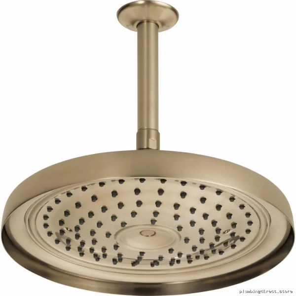 Brizo Brilliance Luxe Gold Ceiling Mount Raincan Shower Head 2.5 GPM Round Design - Model 83310-GL-2.5 - Image 2