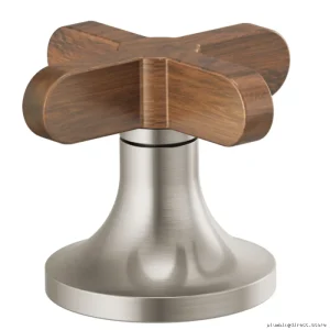 Brizo Brushed Nickel Bathroom Faucet Set with Low-Profile Cross Handles - HX5373 Modern Design