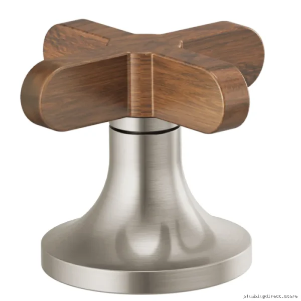Brizo Brushed Nickel Bathroom Faucet Set with Low-Profile Cross Handles - HX5373 Modern Design