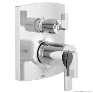 Brizo Chrome Thermo Shower Trim – Handle-Free Divertor