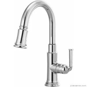 Brizo Chrome Pull-Down Kitchen Faucet with Bar/Prep Spray 63974LF-PC