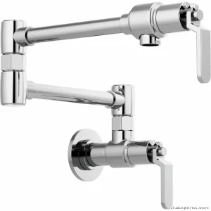 Brizo Chrome Wall-Mounted Pot Filler with Industrial Style Handle