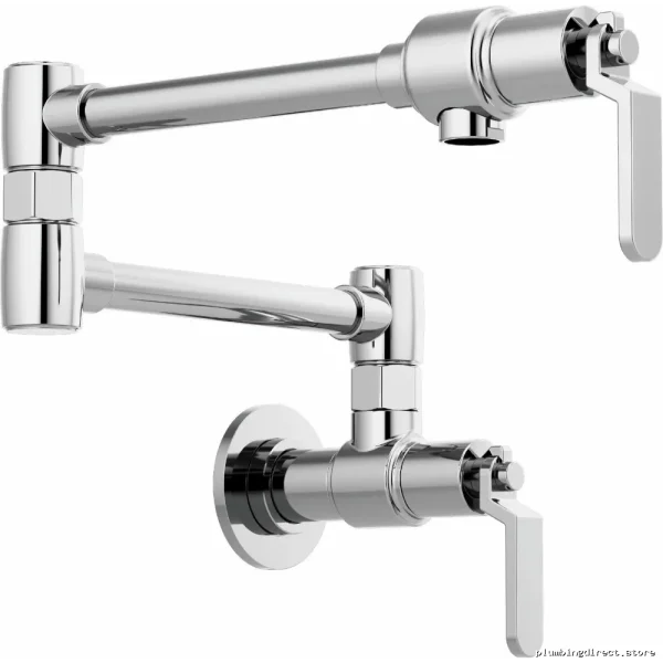 Brizo Chrome Wall-Mounted Pot Filler with Industrial Style Handle