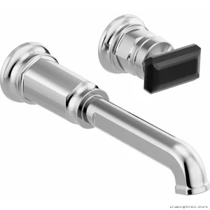 Brizo Bathroom Wallmount Chrome/Black Crystal Lever Handle Kit HK5876-PCBC