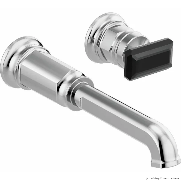 Brizo Bathroom Wallmount Chrome/Black Crystal Lever Handle Kit HK5876-PCBC