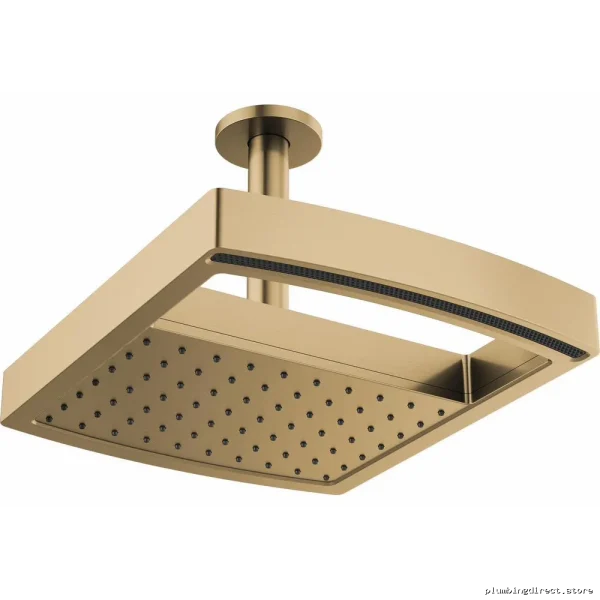 Dual Waterway Ceiling Mount Shower Arm - Brizo Luxe Gold Finish 6-Inch