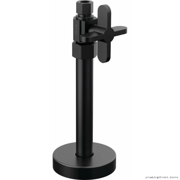 Brizo Straight Supply Stop Valve - Durable Cross Handle Matte Black Finish BT021204-BL