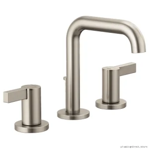 Litze Widespread Single Handle Faucet 1.2 GPM Eco-Friendly Modern Design - Luxe Nickel Brizo ECO Model
