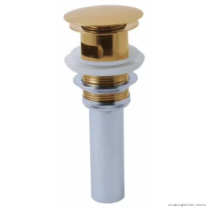 Elegant Push-Button Pop-Up Drain with Overflow Function – Polished Gold Finish RP72... by Brizo