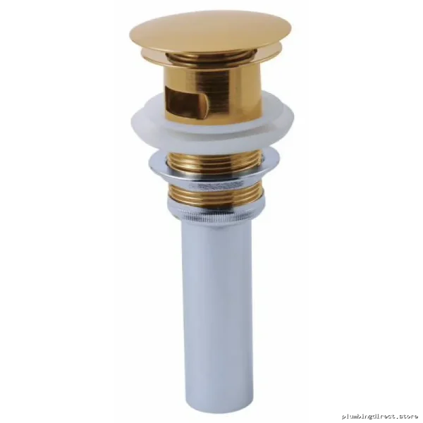 Elegant Push-Button Pop-Up Drain with Overflow Function – Polished Gold Finish RP72... by Brizo