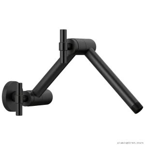 Brizo RP81434BL Flexible Shower Arm with Flange - Matte Black Finish for Modern Bathrooms