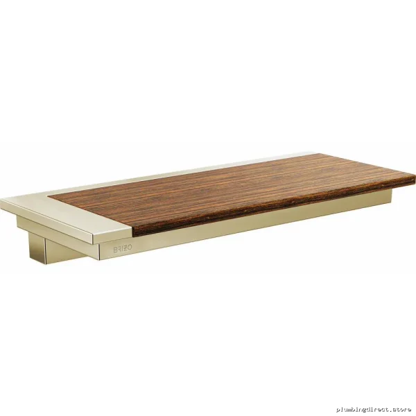 Brizo Frank Lloyd Wright Polished Nickel Bathroom Wood Shelf 691022-PNTK