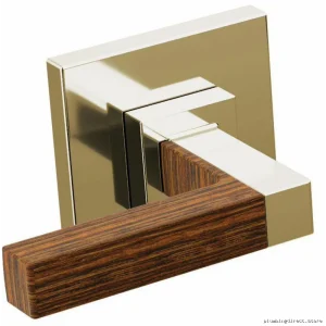 Frank Lloyd Wright Wall Mount Tub Filler Lever Handle Kit - Polished Nickel Wood Finish by Brizo