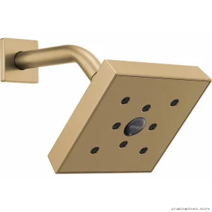 Brizo Gold Square Rain Shower Head with H2OKinetic Technology