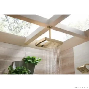 Brizo Luxe Gold Square Rainfall Showerhead | Triple Spray Functions & Eco-Friendly Low Flow