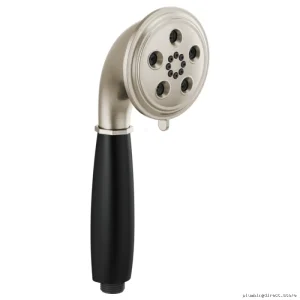Brizo Round Hand Shower with H2Okinetic Spray in Nickel Black Finish