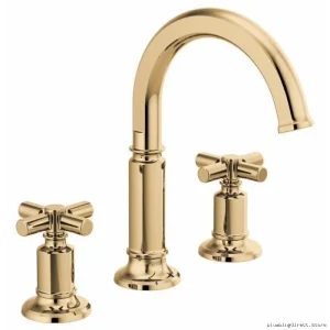 Brizo Widespread High-Arc Single Handle Bathroom Faucet - Polished Gold Finish