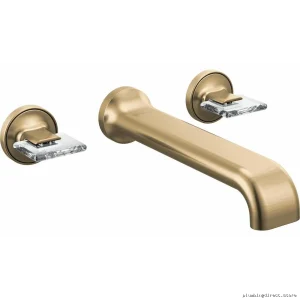 Brizo HK70469-GLCL 2-Handle Wall Mount Tub Filler Kit - Luxe Gold/Clear Finish Upgrade
