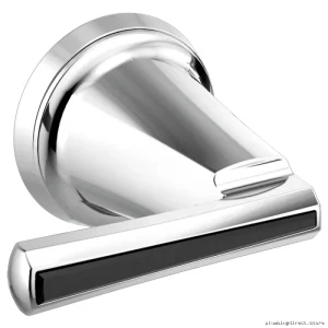 Brizo Chrome & Black Crystal Wall Mount Lever Handle Pair HL5898-PCBC