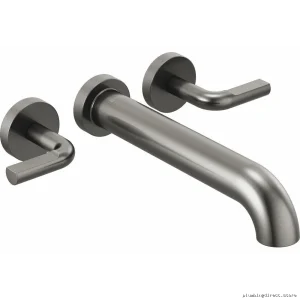 Brizo HL70439-SL Dual Handle Wall Mount Tub Filler Notch Lever Kit in Luxe Steel Finish
