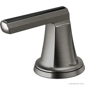 Luxe Brizo HL698-SLBC Roman Tub Lever Handle Kit - Steel & Black Crystal Finish