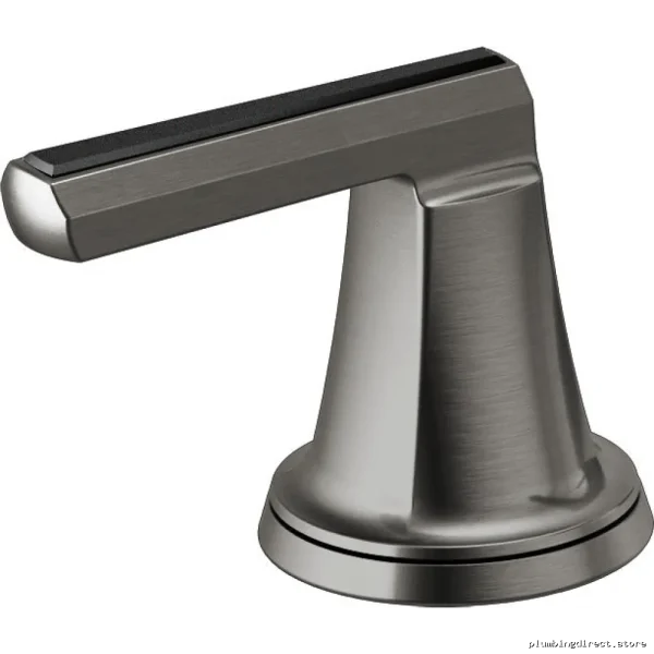 Luxe Brizo HL698-SLBC Roman Tub Lever Handle Kit - Steel & Black Crystal Finish