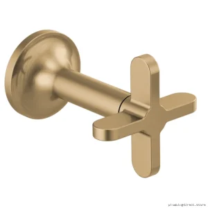 Modern Wall Mount Bathroom Faucet with Cross Handles - Luxe Gold HX5875-GL by Brizo