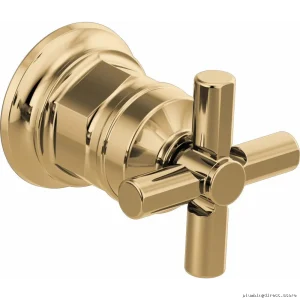 Brizo Invari Single-Handle Wall-Mounted Cross-Design Faucet Kit in Polished Gold